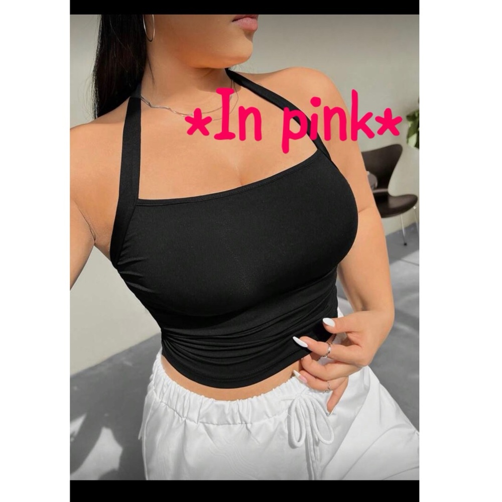 Hot Pink Halter Crop Top